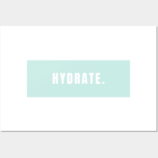 Hydrate, Minimalistic Mint Design Posters and Art